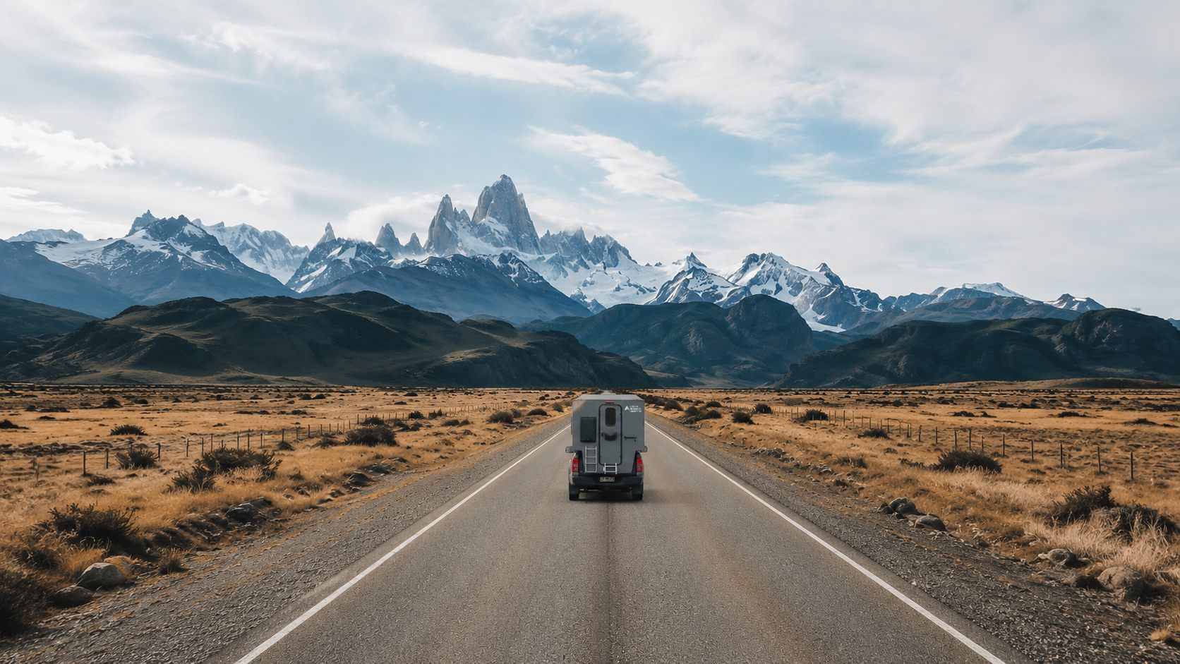 South Nomads Campers truck on the road to the southern mountains